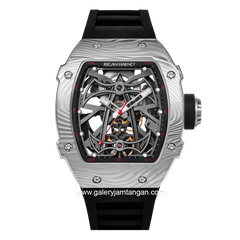 REGAN HARNEY RH51-11 COSMO Black Silver Automatic Rubber Strap