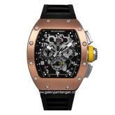 REGAN HARNEY RH64-41 CORVO Black Rosegold Rubber Strap
