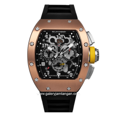 REGAN HARNEY RH64-41 CORVO Black Rosegold Rubber Strap