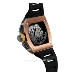 REGAN HARNEY RH64-41 CORVO Black Rosegold Rubber Strap