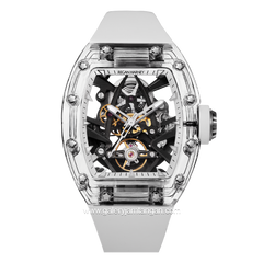 REGAN HARNEY RH66-11 LOUVRE White Automatic Rubber Strap