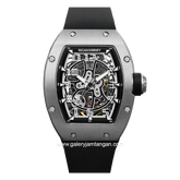 REGAN HARNEY RH81-11 QUANTUM Black Silver Automatic Rubber Strap