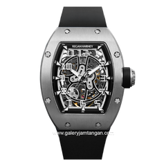 REGAN HARNEY RH81-11 QUANTUM Black Silver Automatic Rubber Strap