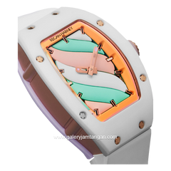 REGAN HARNEY RH32-13 BON BON White Automatic Rubber Strap