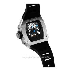 REGAN HARNEY RH51-11 COSMO Black Silver Automatic Rubber Strap