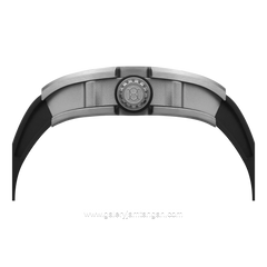 REGAN HARNEY RH81-11 QUANTUM Black Silver Automatic Rubber Strap