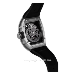 REGAN HARNEY RH81-11 QUANTUM Black Silver Automatic Rubber Strap