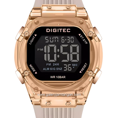 DIGITEC BDG-7208T Cream Rosegold Digital Rubber Strap