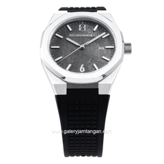 REGAN HARNEY REGAL SPORT RH001-04 Black Meteorite Silver Rubber Strap