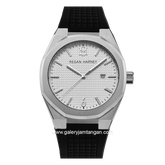 REGAN HARNEY RH001-03 REGAL SPORT Black Dial White Rubber Strap