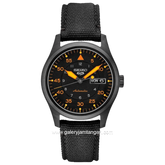 SEIKO 5 Sports SRPH33K1 Field Street Style Flieger Automatic Black Dial Black Nylon Strap
