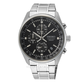 SEIKO Chronograph SSB379P1 Silver Dial Black Stainless Steel