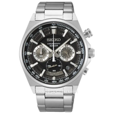 SEIKO Chronograph SSB397P1 Essentials Discover More Men Black Dial Stainless Steel Strap