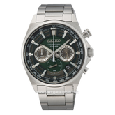 SEIKO CHRONOGRAPH SSB405P1 Silver Dial Green Stainless Steel