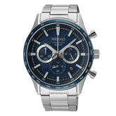 SEIKO SSB445P1 Chronograph Silver Dial Blue Stainless Steel