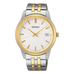 SEIKO SUR402P1 Silver Gold Dial White Stainless Steel