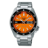 SEIKO 5 Sports SRPK11K1 SKX Double Hurricane Dial Orange SE Stainless Steel Strap