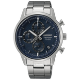 SEIKO Chronograph SSB387P1 Discover More Men Blue Dial Titanium Strap