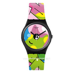 SWATCH GB317 C34 Multicolor Black Silicone Swiss Made
