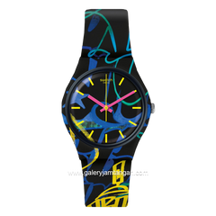 SWATCH GB318 C35 Black List Multicolor Silicone Swiss Made