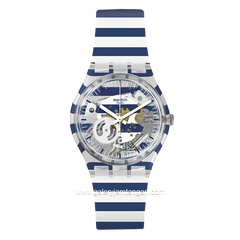 SWATCH GE270 C23 White Blue Silicone Swiss Made