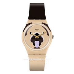 SWATCH GT109 C48 Brown Cream Silicone Swiss Made