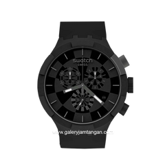 SWATCH SB02B400 Full Black SIlicone Strap