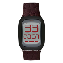 SWATCH SURB113 C5 Brown Black Digital Rubber Swiss Made