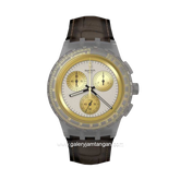 SWATCH SUSM100 Brown Leather Strap