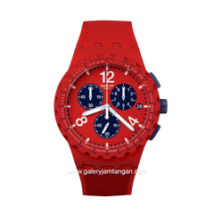 SWATCH SUSR407 Red Multifunction Silicone Strap