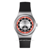 SWATCH SY23S413 Black Silver Rubber Strap