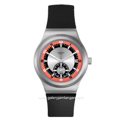 SWATCH SY23S413 Black Silver Rubber Strap
