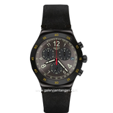 SWATCH YVB410 Black Leather Chronograph Swiss Made