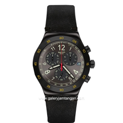 SWATCH YVB410 Black Leather Chronograph Swiss Made
