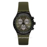 SWATCH YVB411 Black Green Rubber Swiss Made