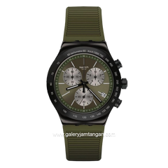 SWATCH YVB411 Black Green Rubber Swiss Made
