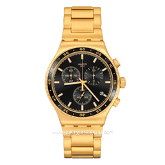 SWATCH YVG418G Gold Dial Black Stainless Steel