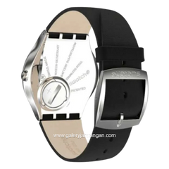 SWATCH SS07S115 Skeleton Black Laeather Swiss Made