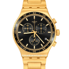 SWATCH YVG418G Gold Dial Black Stainless Steel