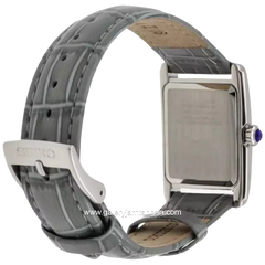 SEIKO SWR099P1 Tank Pearl Dial Grey Leather Strap