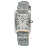 SEIKO SWR099P1 Tank Pearl Dial Grey Leather Strap