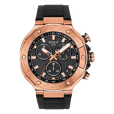 TISSOT T-RACE CHRONOGRAPH T141.417.37.051.00 Black Rosegold Rubber Strap
