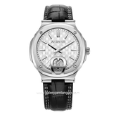 AIGNER TAVIANO 2 AGW.241001 Leather Black Silver Watch Swiss Made