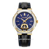 AIGNER TAVIANO 2 AGW.241003 Leather Black Silver Dial Blue Watch Swiss Made