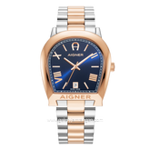 AIGNER TERAMO AGW.247003 Silver Rosegold Dial Blue Watch Swiss Made