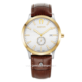 AIGNER TREVISO 2 AGW.240003 Brown Silver Leather Ring Gold Watch Swiss Made
