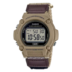 CASIO W-219HB-5AVDF Brown Canvas Strap
