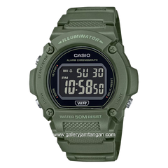 CASIO W-219HC-3BVDF Green Rubber Strap