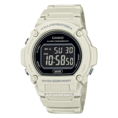 CASIO W-219HC-8BVDF White Rubber Strap