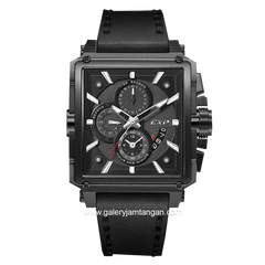 EXPEDITION E 6618 MC Black Chronograph Leather Strap